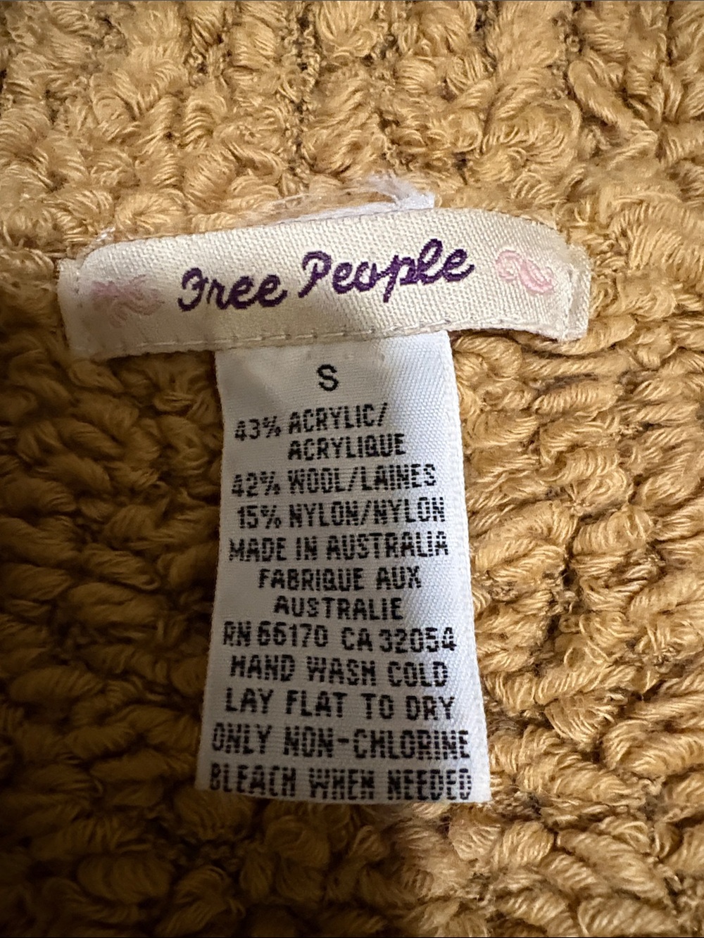 Free People Wool Blend Boucle Single Button Cardigan Jacket Small boho festival - Picture 2 of 5